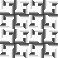 Vector seamless pattern. Modern stylish texture. Repeating geometric tiles with cross shapes. Outline pattern. Black and white background.