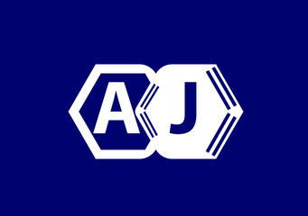 AJ letter logo and icon design template