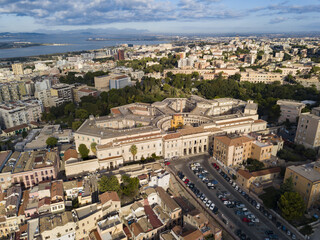 Cagliari veduta aerea panoramica Ospedale Civile