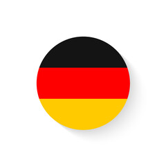 Fototapeta premium Round german flag vector icon isolated, german flag button