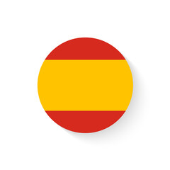 Round spain flag vector icon isolated, spain flag button