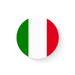 Italy Flag Glossy Button,Vector