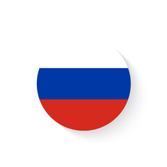 Flag of Russian Federation as round glossy icon. Button with Russian flag