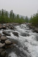 Putorana Plateau, a mountain stream.