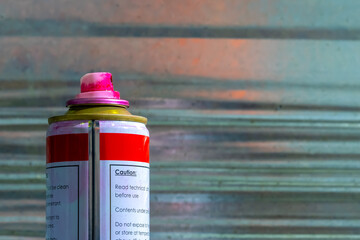 A can of liquid penetrant for detecting defects in welds. Detection of minor defects after the end...