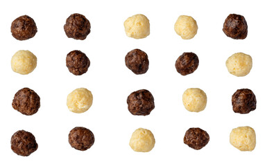 collection of corn balls isolated on white background
