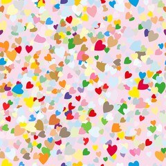 Simple cute seamless pattern with hearts for packaging and fabric, flat vector illustration