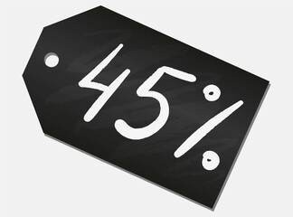 Black sale shop product tag, label or sale poster, chalk blackboard discount banner