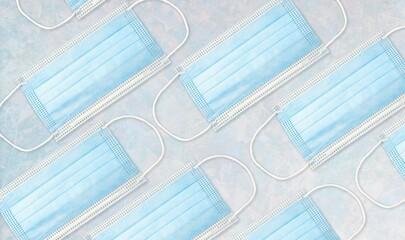 Medical hygienic mask, Face protective masks on background.