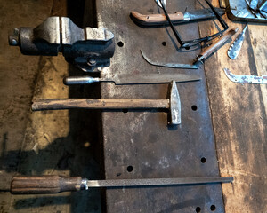 workplace of the village master for the manufacture and repair of metal products