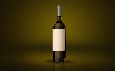 Bottle of tasty wine alcohol drink. Classy style,