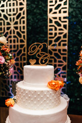 Wedding sweets - white chocolate bonbon in red packaging