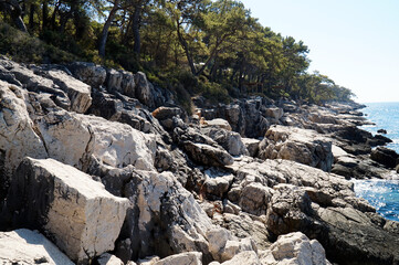 View of the landscapes on the coast of southern Turkey along the Lycian path.   