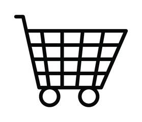 Shopping carts flat line icon. Outline sign for mobile concept and web design, store