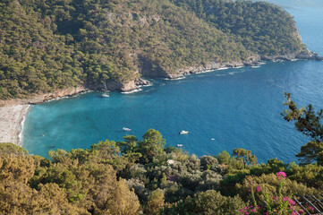 Obraz premium View of the picturesque bay of Kabak Beach in southern Turkey.