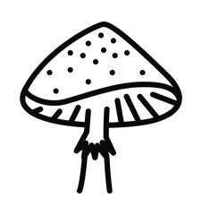 Mushrooms flat line icon. Poisonous and edible mushroom symbol. Outline sign for mobile concept and web design, store