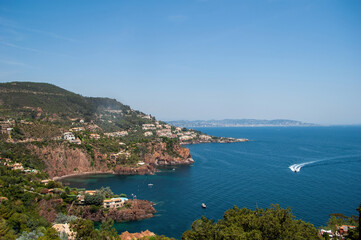Fototapeta na wymiar A beautiful bay on the coast in the South of France