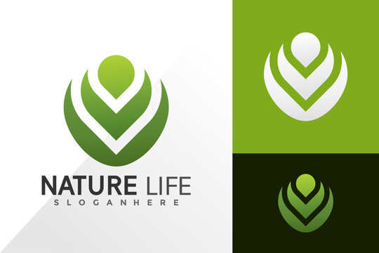 Nature life logo and icon design vector concept for template