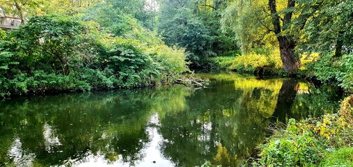 jesień, klimat, rzeka, nastr&oacute;j 