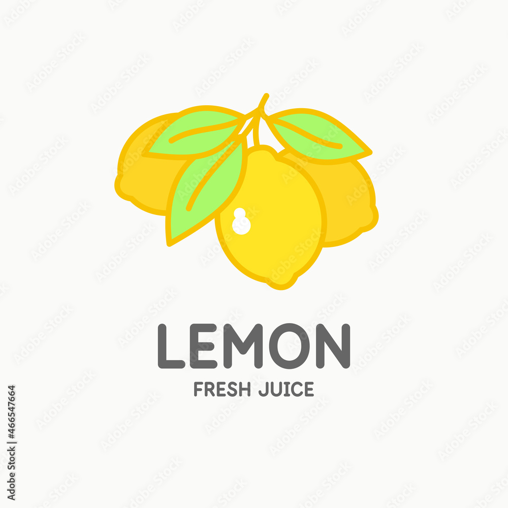 Poster illustration of a lemon in a flat style. isolated image on a light background. vector icon.