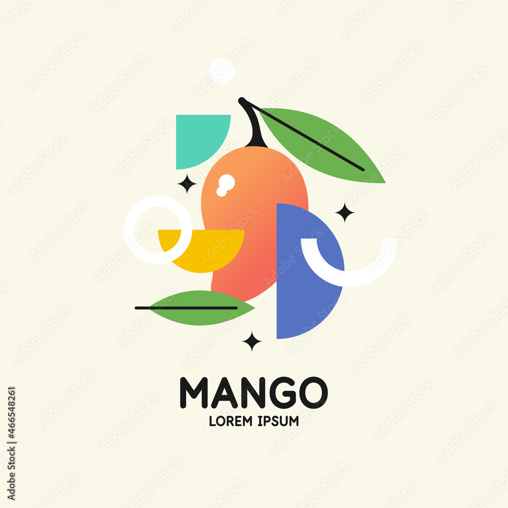 Poster vector graphics in a minimalistic fashionable style with geometric elements.. illustration of a mang