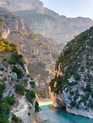 The Verdon Gorge (French: Gorges du Verdon) is a famous river canyon located in the Provence-Alpes-Côte d'Azur region of Southeastern France. - obrazy, fototapety, plakaty