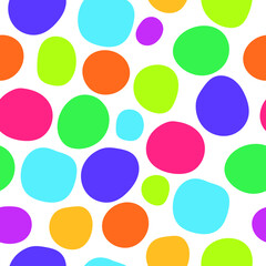Free Hand Drawn Colorful Polka Dot Seamless Background Pattern