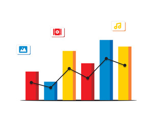 Colorful statistic media design background