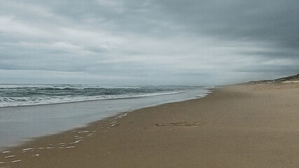 beach cloudy landscape in france and his ocean