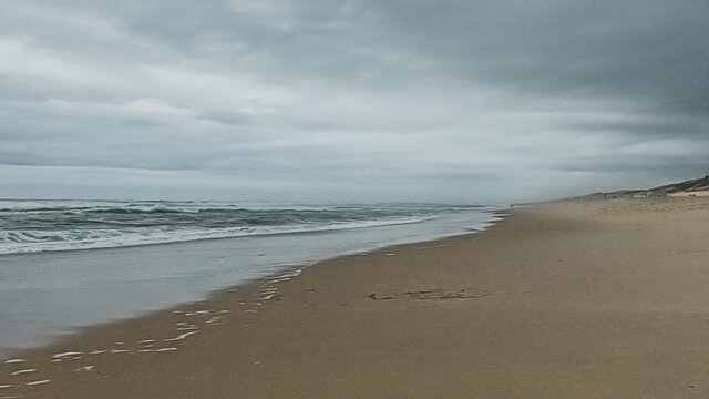 beach cloudy landscape in france and his ocean