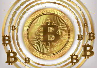 cryptocurrency coin bitcoin background art vector