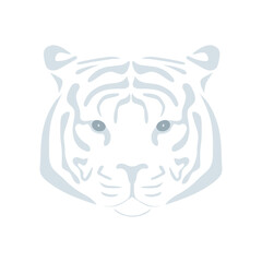 Vector illustration of a tiger head. Big wild cat. The symbol of the Chinese New Year.