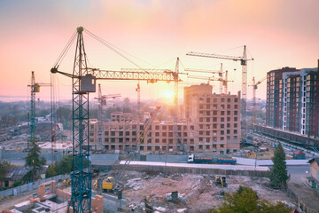 cranes over building a house © panaramka