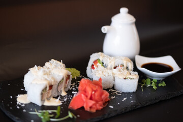 Delicious japanese seafood sushi dish