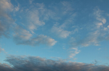 bright blue sky with clouds