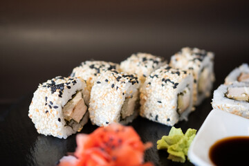 Delicious japanese seafood sushi dish