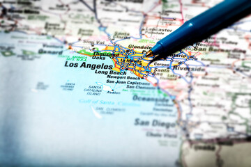 Map of City of Los Angeles for Travel Driving Pen Ponting