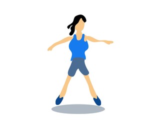 Fototapeta na wymiar Vector illustration. Woman is engaged in fitness. Healthy lifestyle. Activity. Color image modern