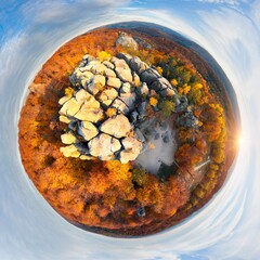 Dovbush Rocks in Bubnishche 360 ° panorama