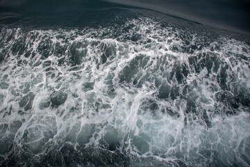 Seascape of waves in the Arctic Ocean near Iceland