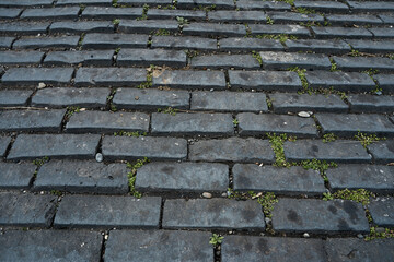 Close up texture of stone paving stones