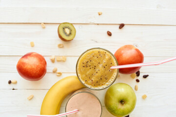 fresh fruit smoothie kefir cocktails yogurt breakfast