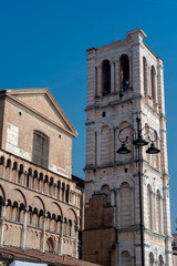 Fototapeta na wymiar Panoramic view of the cathedral of Ferrara