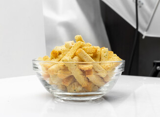 Crunchy Croutons, Bruschetta Crackers, Rusks or Small Fried Bread
