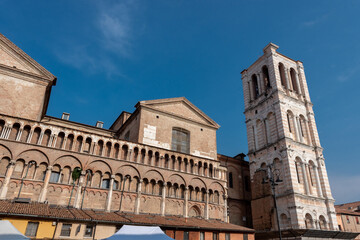 Fototapeta premium Panoramic view of the cathedral of Ferrara