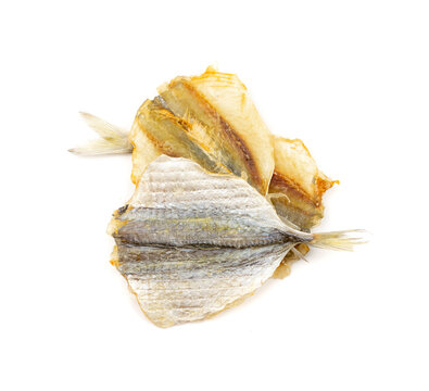 Dried Fish Isolated, Dry Salted Seafood Snack, Stockfish, Beer Snacks