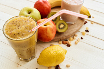 fresh fruit smoothie kefir cocktails yogurt breakfast