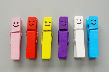 Happy colorful figures as symbol of diversity and inclusion.