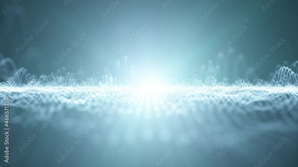 Aufkleber artistic blurred shining digital waves with curves motion. seamless loop cyberspace animation backgr