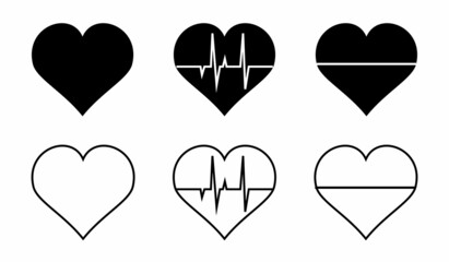 Heartbeat pulse flat vector icon for medical applications and websites.
